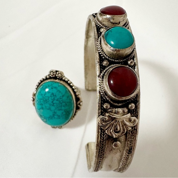 Adjustable cuff Bracelet and Ring Set - Picture 3 of 6